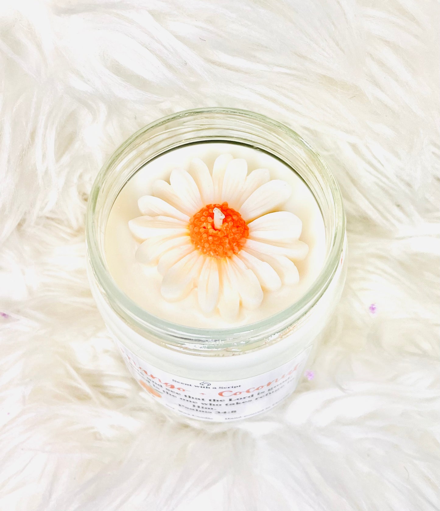 Mango Coconut 12oz | 340g  Soy Wax Candle Psalms 34:8